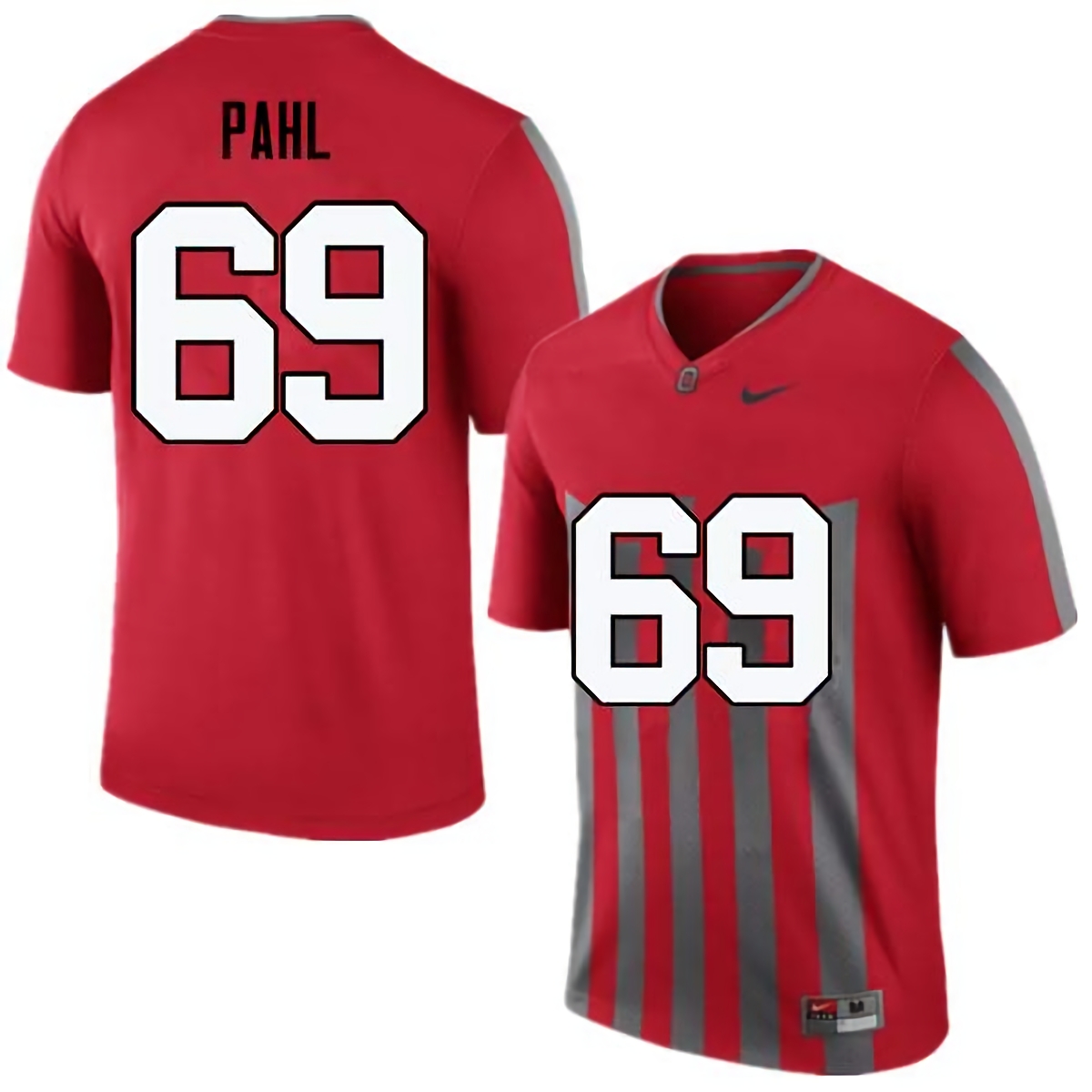 Brandon Pahl Ohio State Buckeyes Men's NCAA #69 Nike Throwback Red College Stitched Football Jersey RRC7156BS